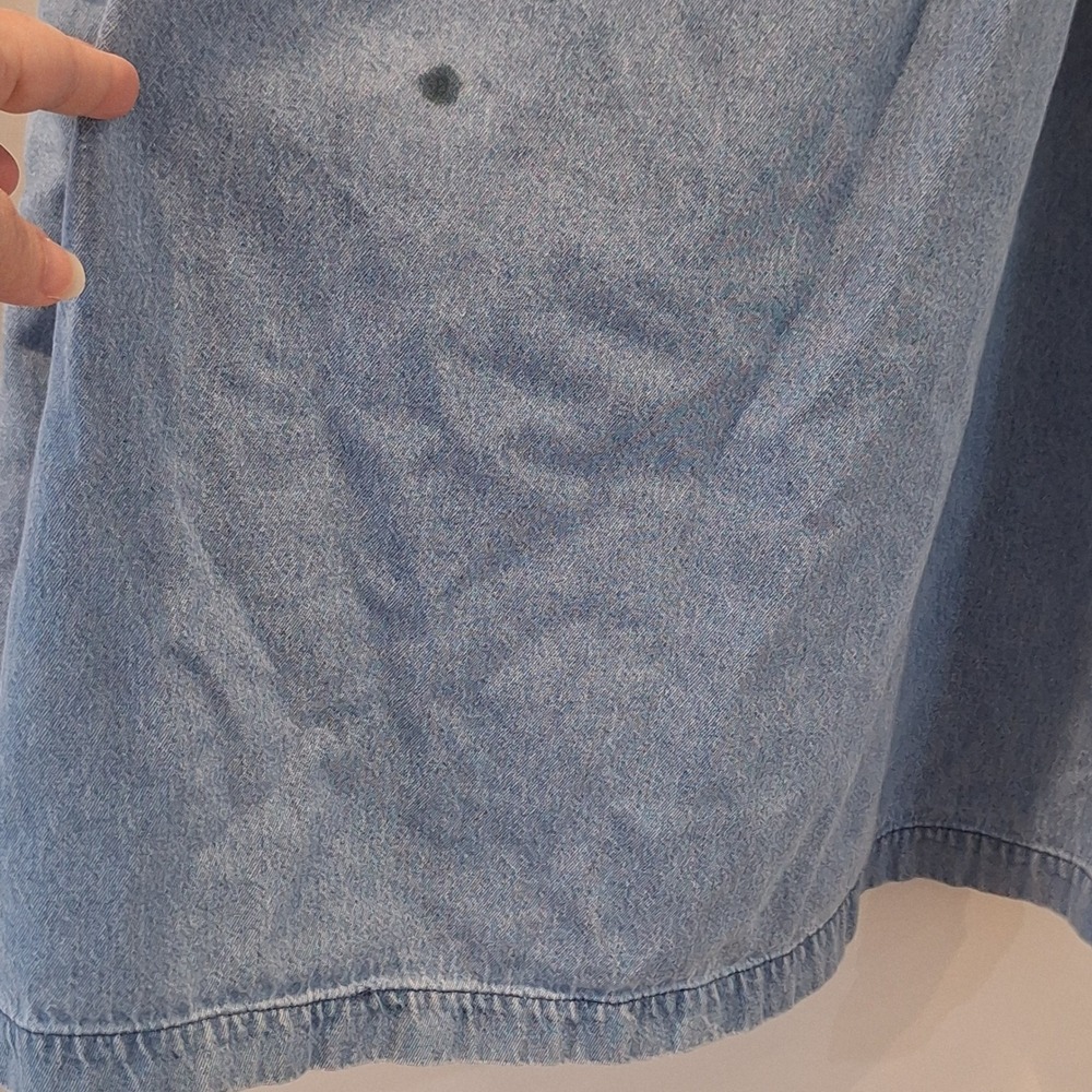 Bechamel Denim Dress Sm Blue Embroidered Floral Boho Oversized Midi Cottagecore - Picture 9 of 9